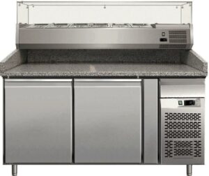 Pro Pizzatisch mit Aufsatzvitrine 1510x800x1000 mm