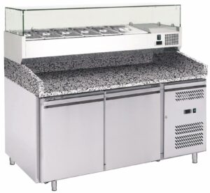 Eco Pizzatisch mit Aufsatzvitrine 1510x800x1000 mm