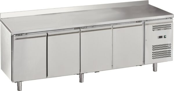 Eco Kühltisch mit Aufkantung und mit 4 Türen, Monoblock GN1/1 2230x700x850mm