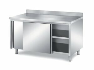 Arbeitsschrank mit Schiebetüren und mit Aufkantung 1000x700x850mm