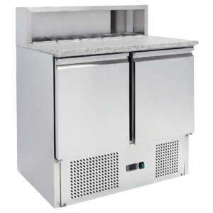 Eco Pizzatisch mit 2 Türen und Granitplatte 900x700x1075 mm