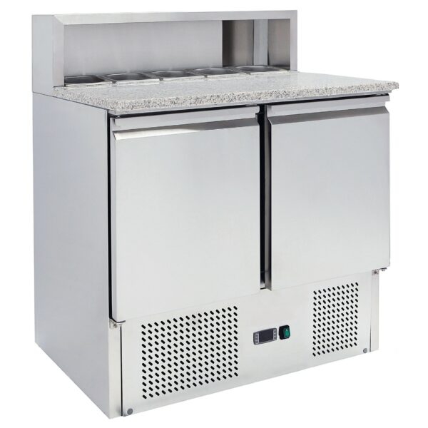 Eco Pizzatisch mit 2 Türen und Granitplatte 900x700x1075 mm
