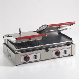Pro Kontaktgrill Chromat einseitig gerillt 580x400x240 mm (doppel)