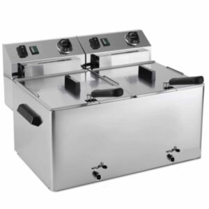 Pro elektrische Fritteuse Monofase 7+7 l, mit Ablasshahn 540x420x380mm