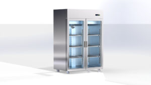 Pro Tiefkühlschrank mit 2 Glastüren GN2/1 1440x885x2090 mm