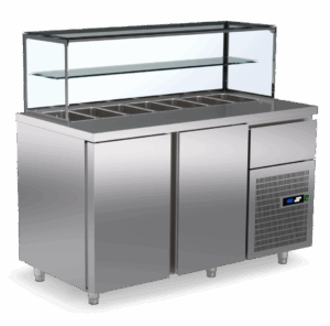 Pro Saladette mit 3 Türen (2x Gross & 1x klein) 1400x700x1400mm