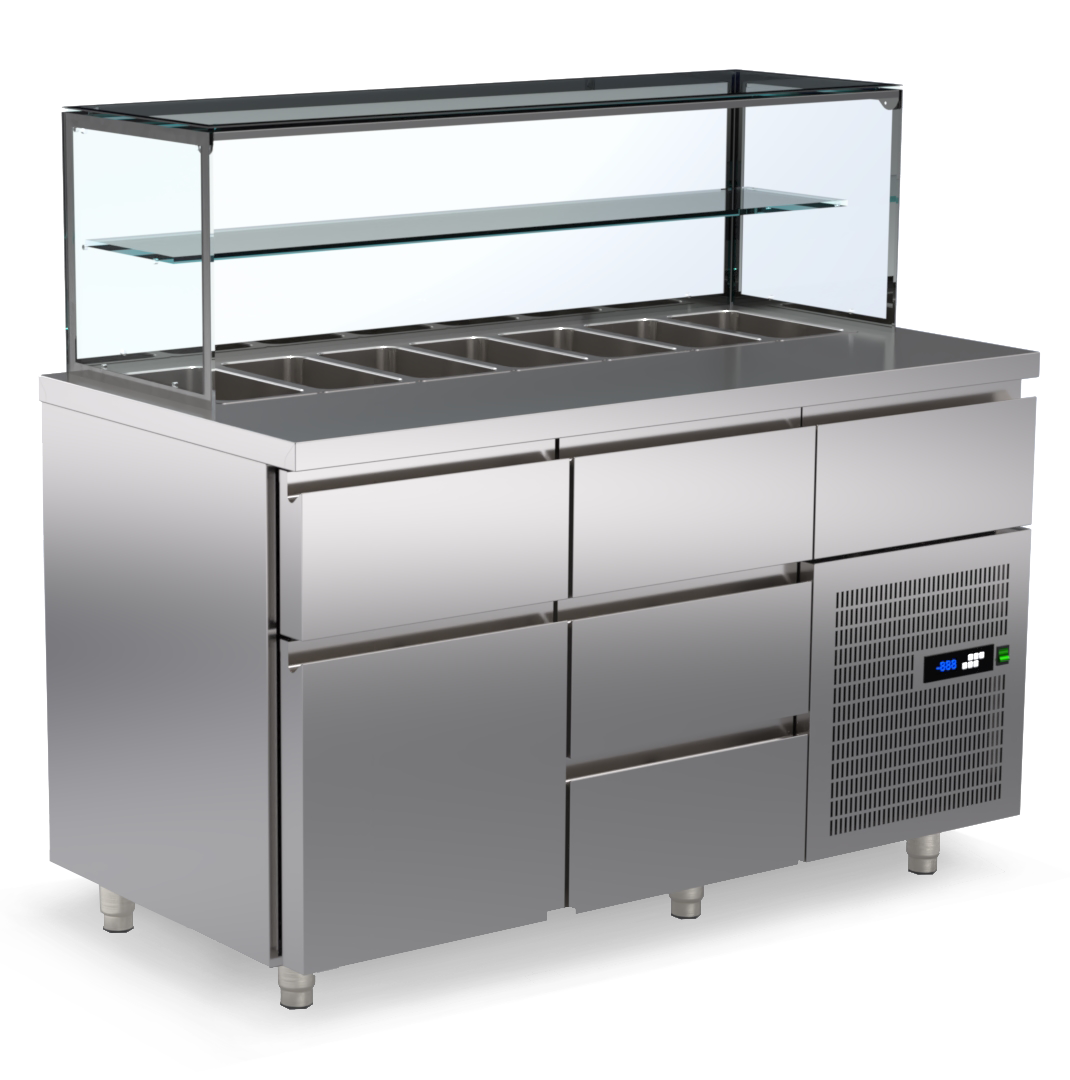 Pro Saladette mit 6 Schubladen 1400x700x1400mm