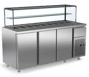 Pro Saladette mit 4 Türen (3x Gross & 1x klein) 1800x700x1400mm