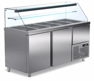 Pro Saladette mit 3 Türen (2x Gross & 1x klein) 1740x700x1250mm