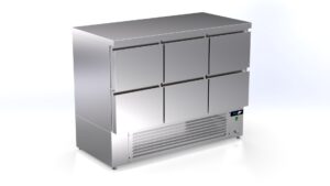 Pro Fisch-Kühltisch mit 6 Schubladen 1410x700x1100mm