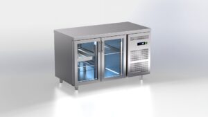 Pro Kühltisch mit 2 Glastüren GN1/1 1410x700x870mm