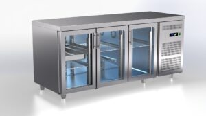 Pro Kühltisch mit 3 Glastüren GN1/1 1880x700x870mm