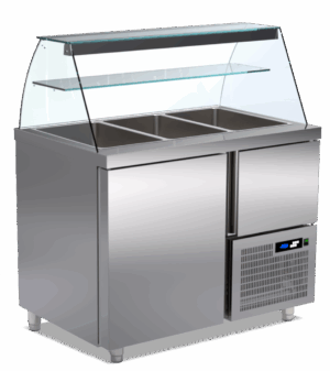 Pro Saladette mit 2 Türen (1x Gross & 1x klein) 1070x700x1250mm