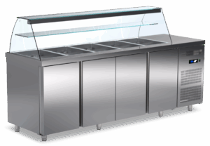 Pro Saladette mit 4 Türen und Kassentisch 2350x700x1250mm