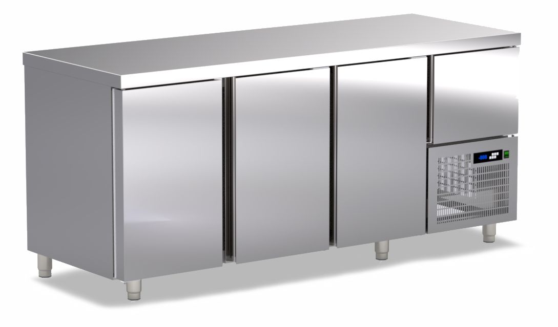 Pro Kühltisch mit 4 Türen (3x Gross & 1x klein) GN1/1 1880x700x870mm