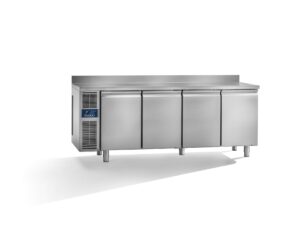 Studio54 Daiquiri Top Line GN1/1 H660 Kühltisch 4 Türen externes Aggregat – Arbeitsplatte mit Aufkantung