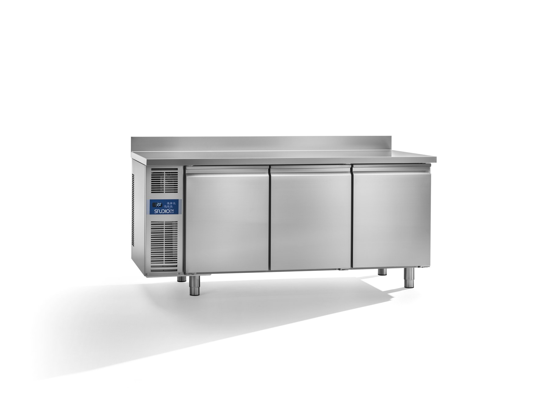 Studio54 Daiquiri Top Line EN 600x400 H760 Kühltisch 3 Türen externes Aggregat – Arbeitsplatte mit Aufkantung