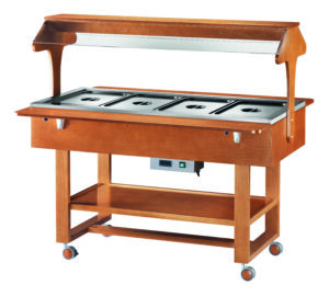 Pro Bain-Marie-Wagen in Holzoptik