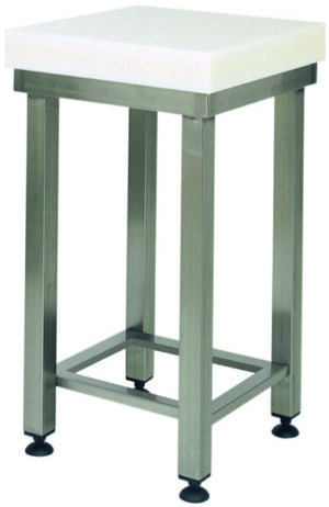 Pro Hackblock aus Polyethylen mit Edelstahl-Untergestell – 100x50